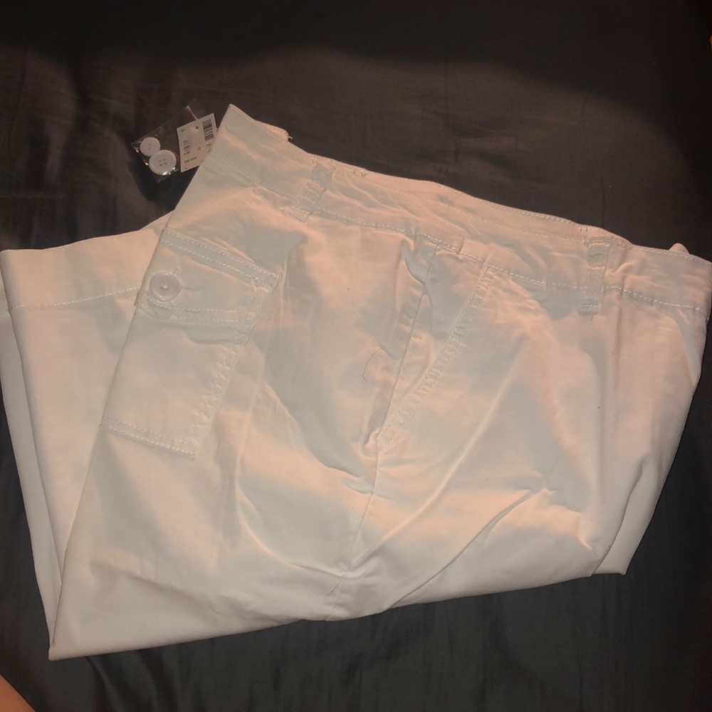 White Knee Length Shorts